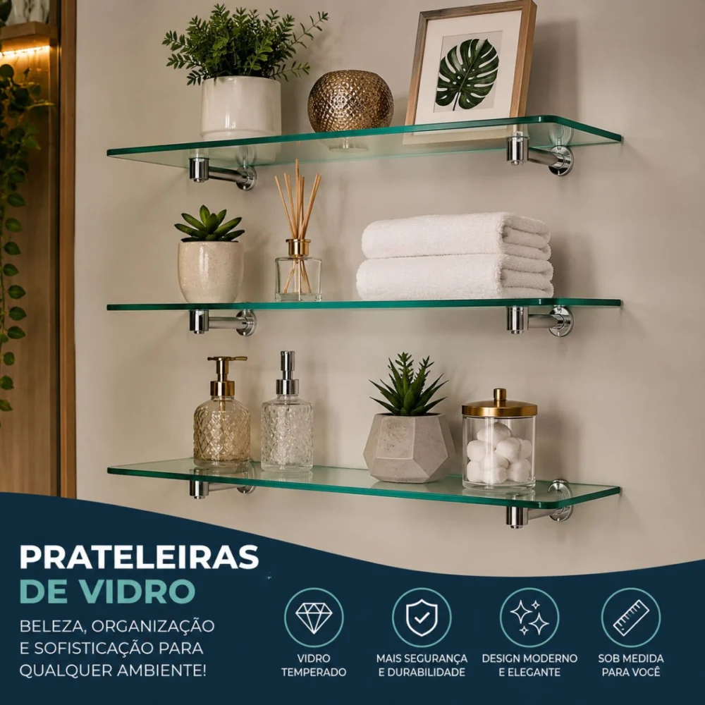 Prateleiras de Vidro Sob Medida