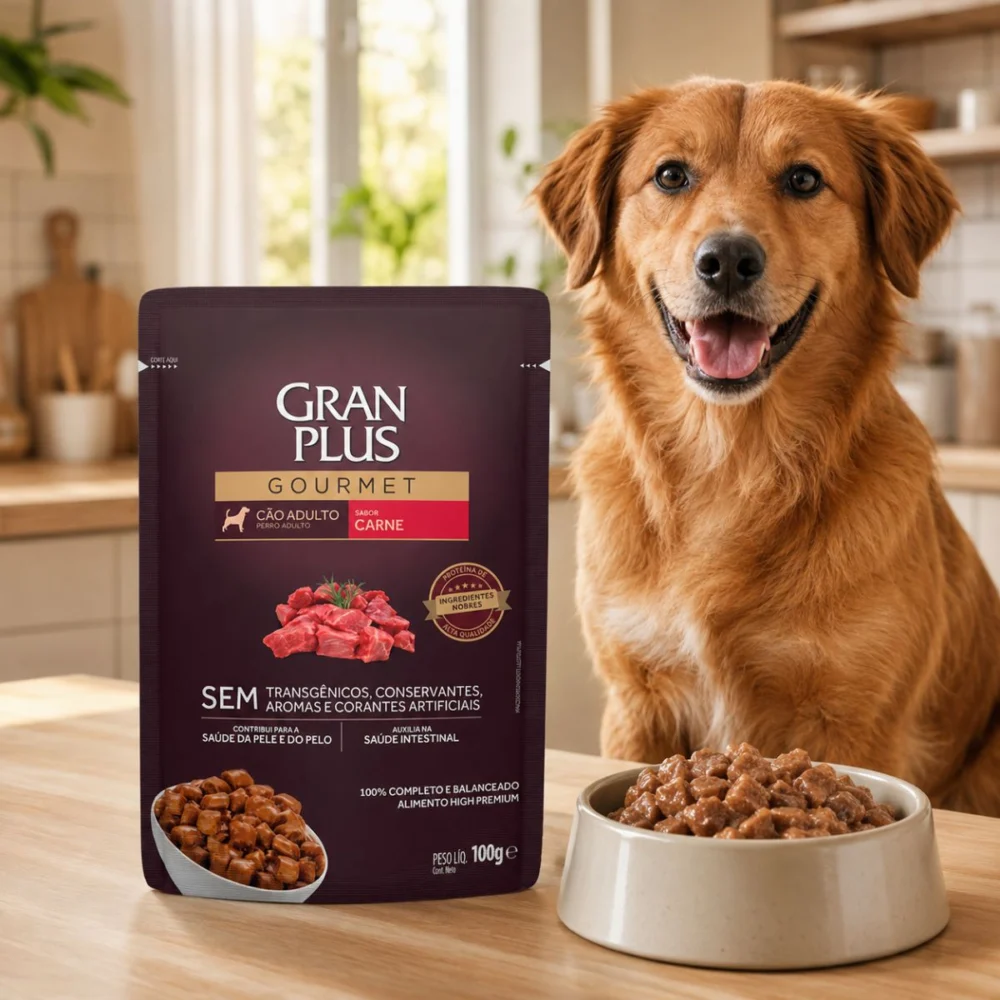 Ração Úmida Gran Plus Gourmet Cão Adulto Carne – 100 g