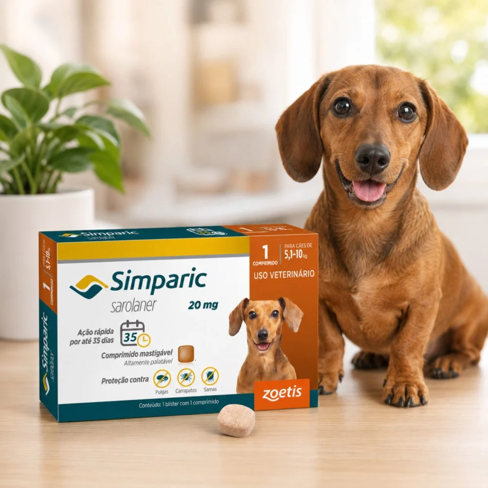 Simparic 20 mg para Cães de 5,1 a 10 kg – 1 Comprimido